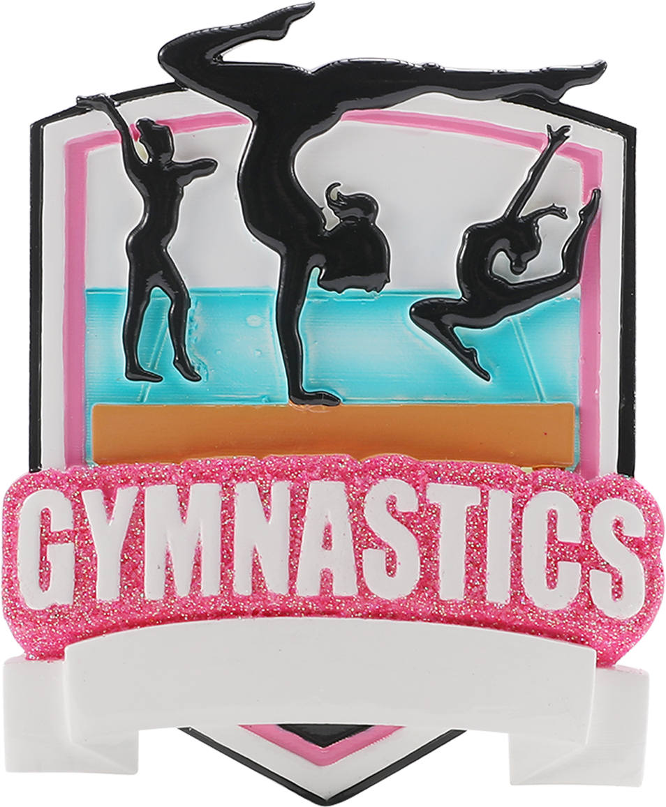 Gymnastics Shield Personalized Ornament