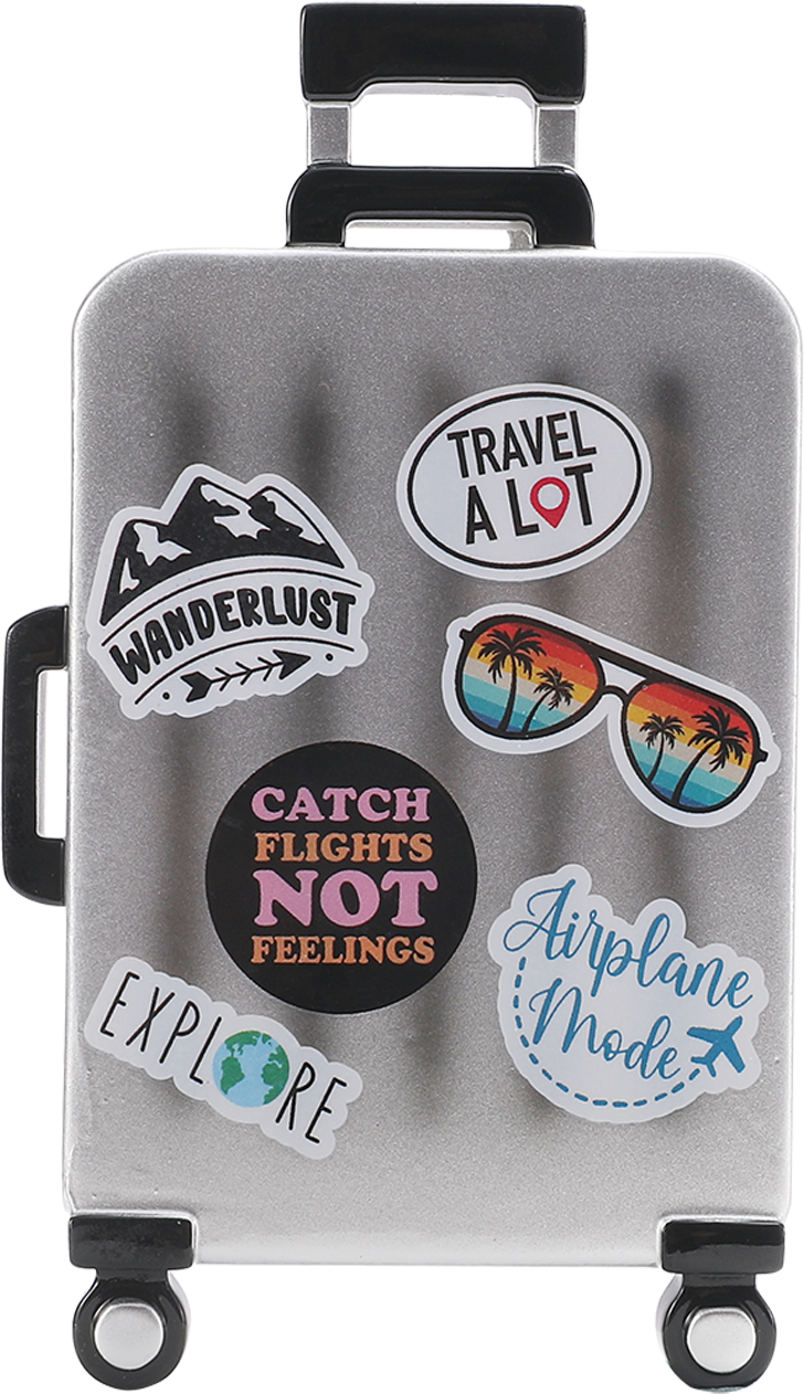 Silver Rollaway Suitcase Personalized Ornament