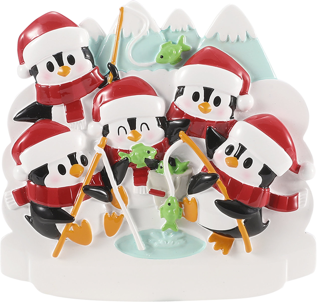 Penguin Ice Fishers: Family of Five