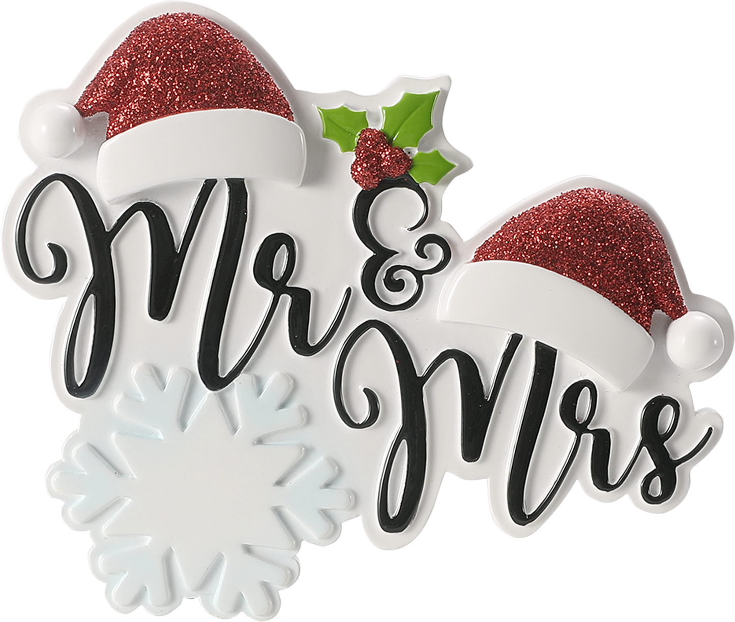 Mr. & Mrs. Santa Hats Personalized Ornament