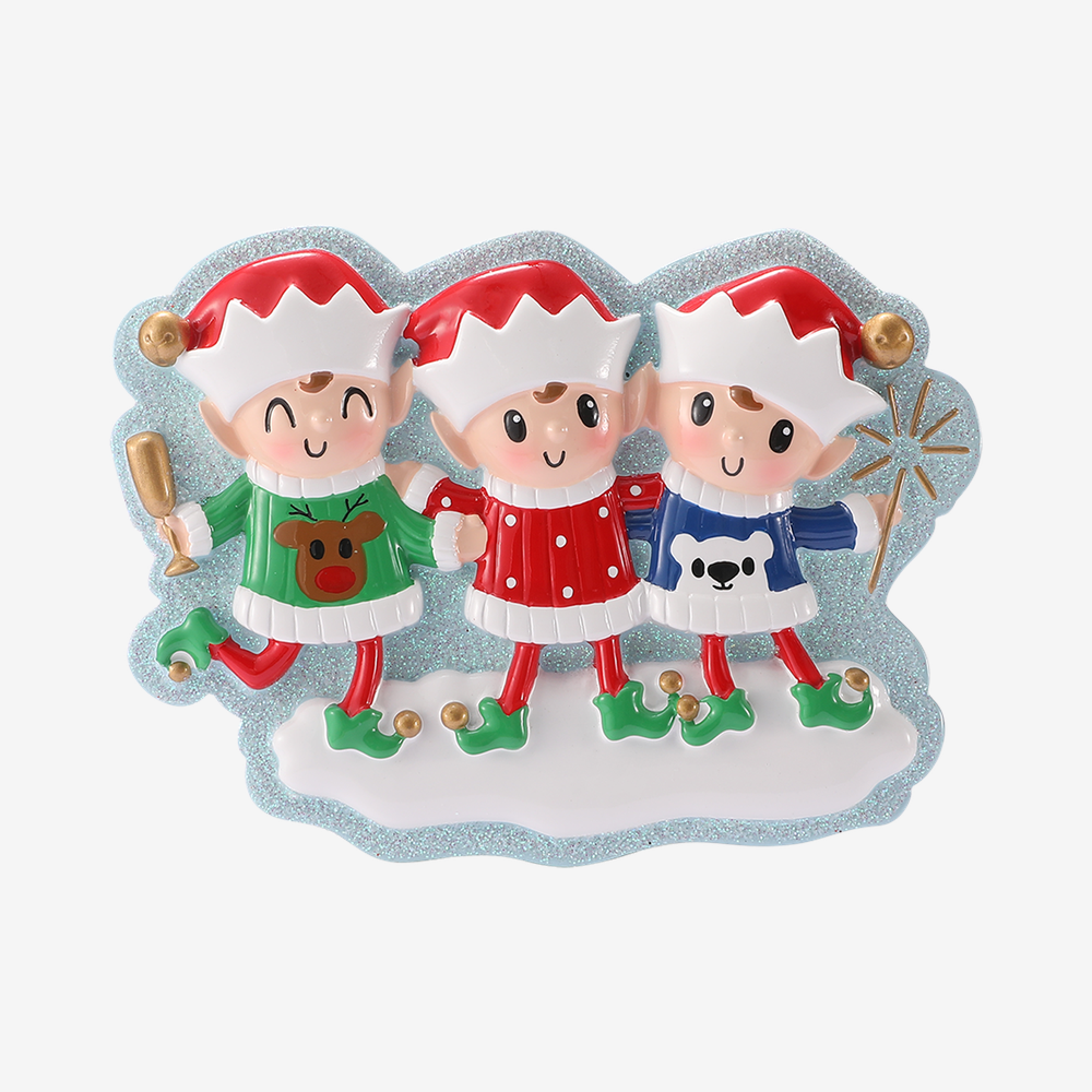 Elf Family in Sweaters - Family of Three