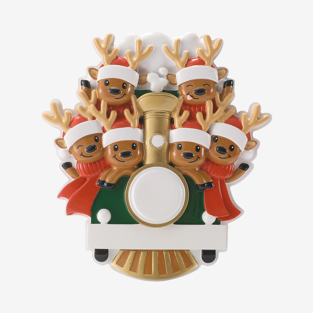 Reindeer Train Ornament - Family of Six