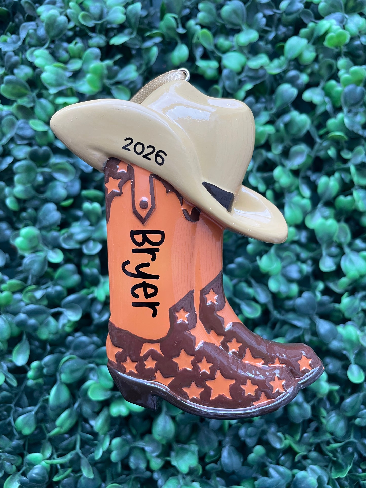 Brown Cowboy Boot Ornament