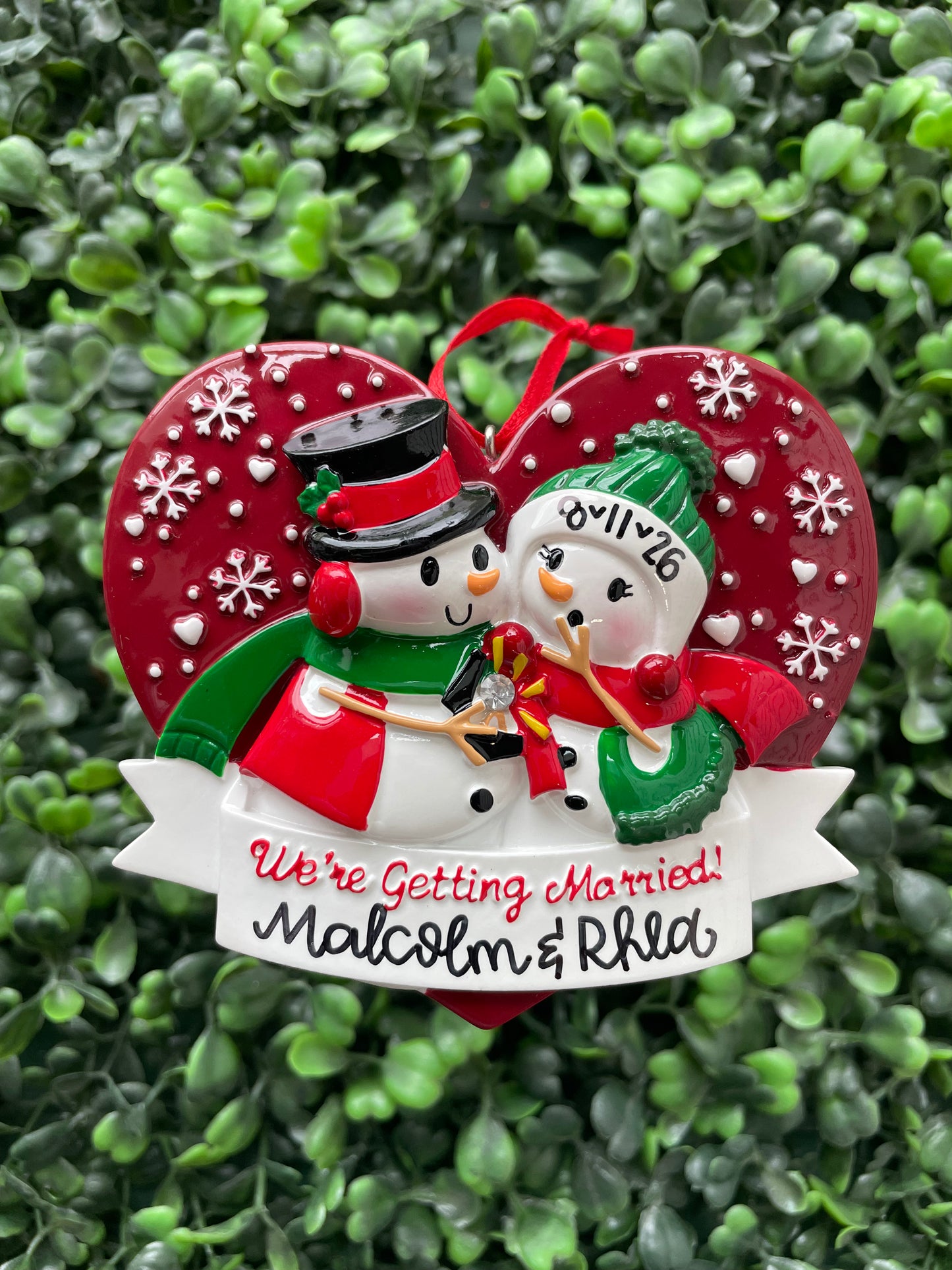 Snowman Engagement Ornament