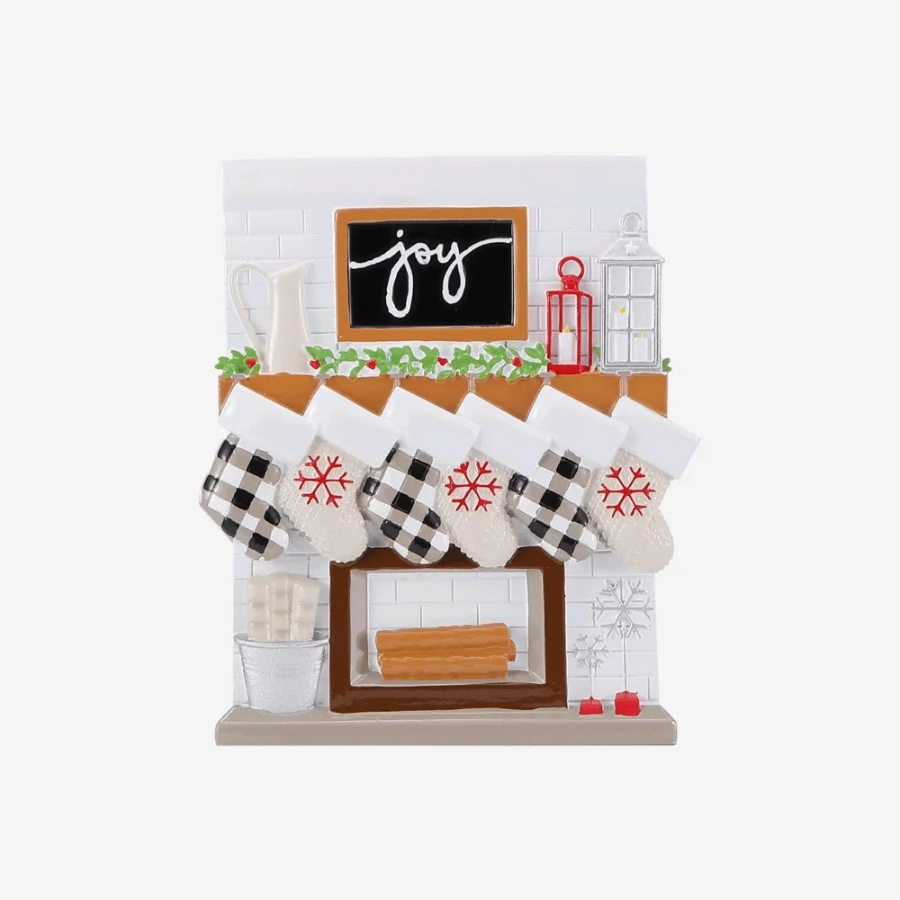 Fireplace Mantle Ornament - Family of Six