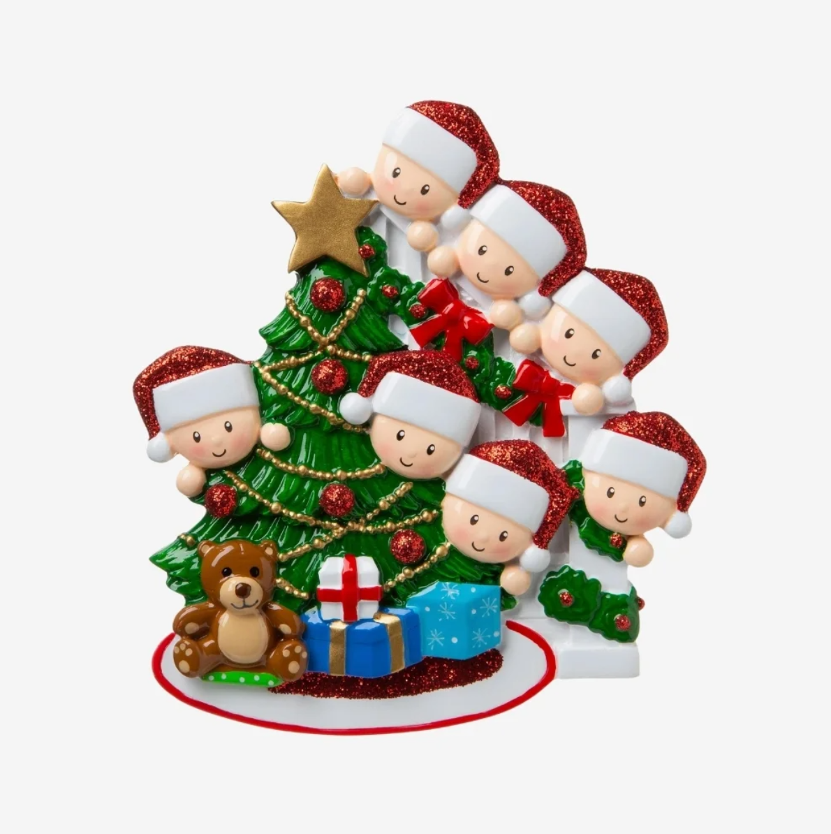 Peeking for Santa - Family of Seven