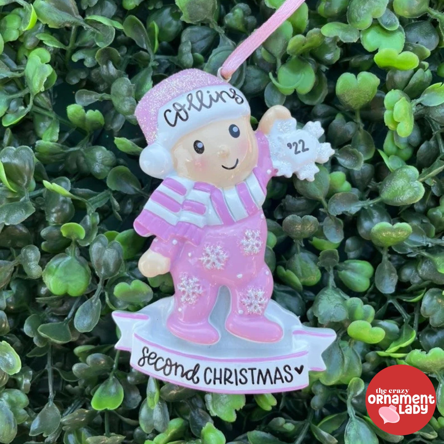 Pink Christmas Jammies Ornament