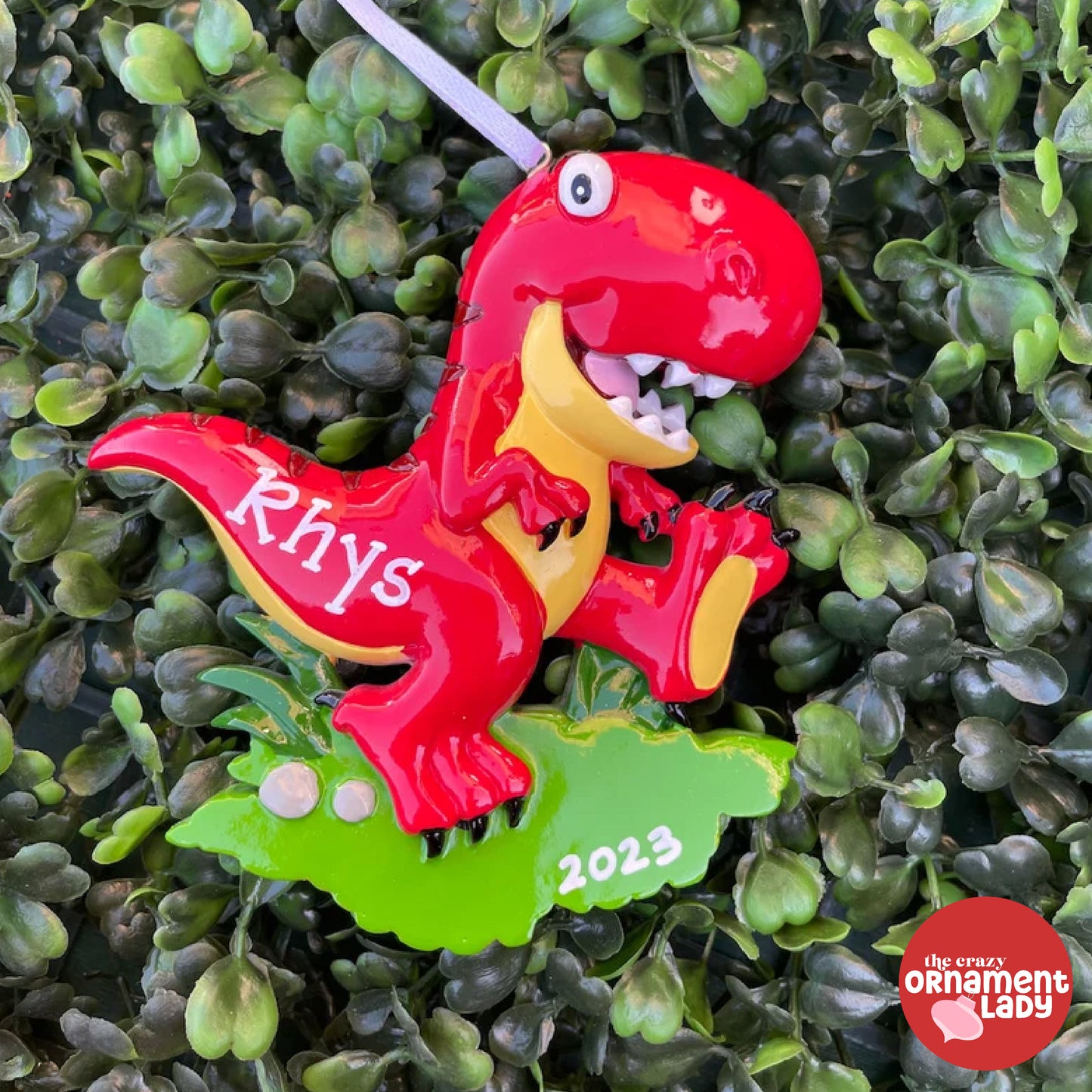 Red T-Rex Dinosaur Ornament