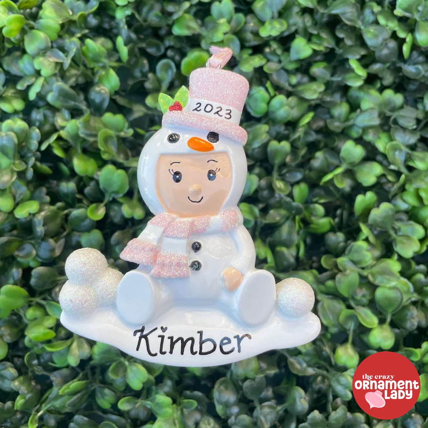 Snowman Baby Girl Ornament