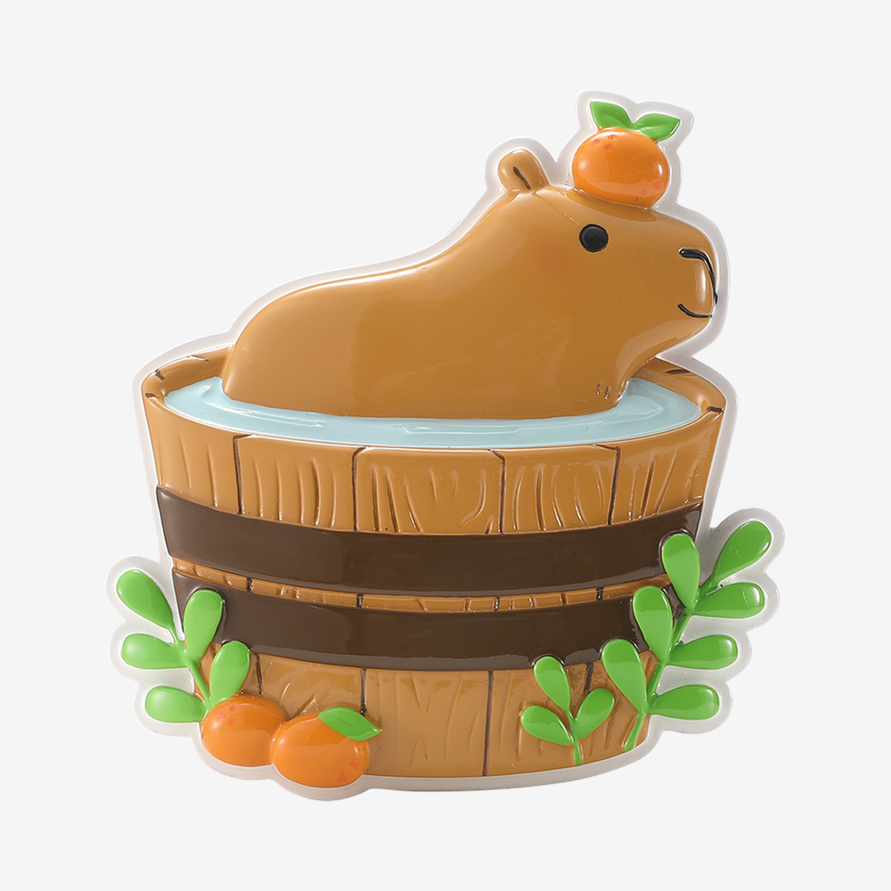 Capybara in Bath Barrel Ornament