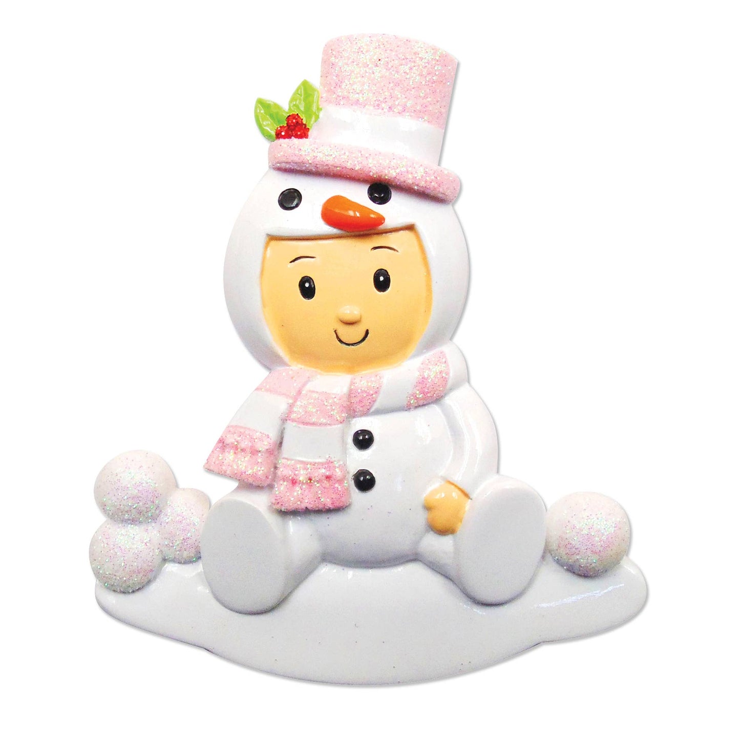 Snowman Baby Girl Ornament