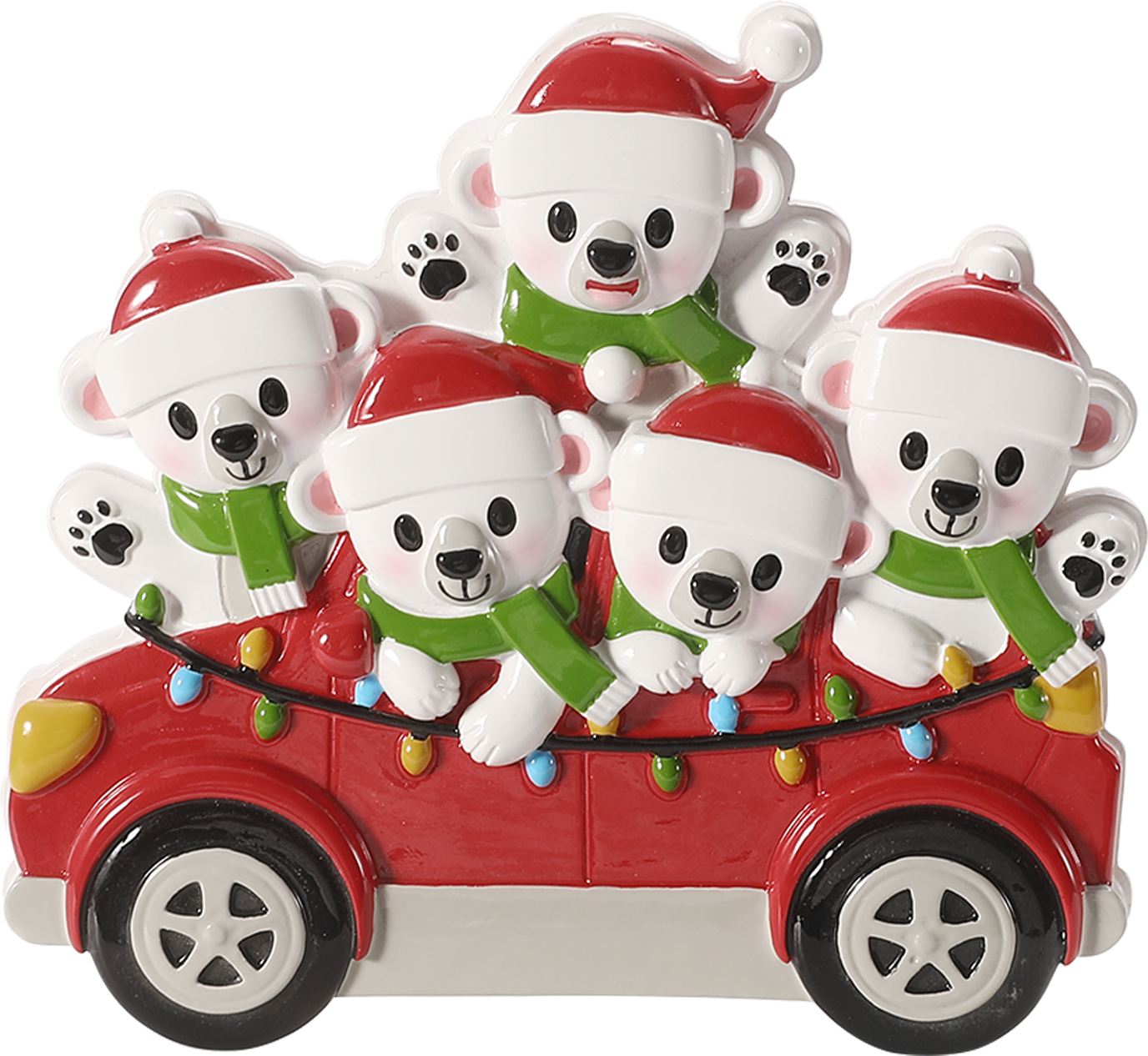 Polar Bears in Car: Family of Five