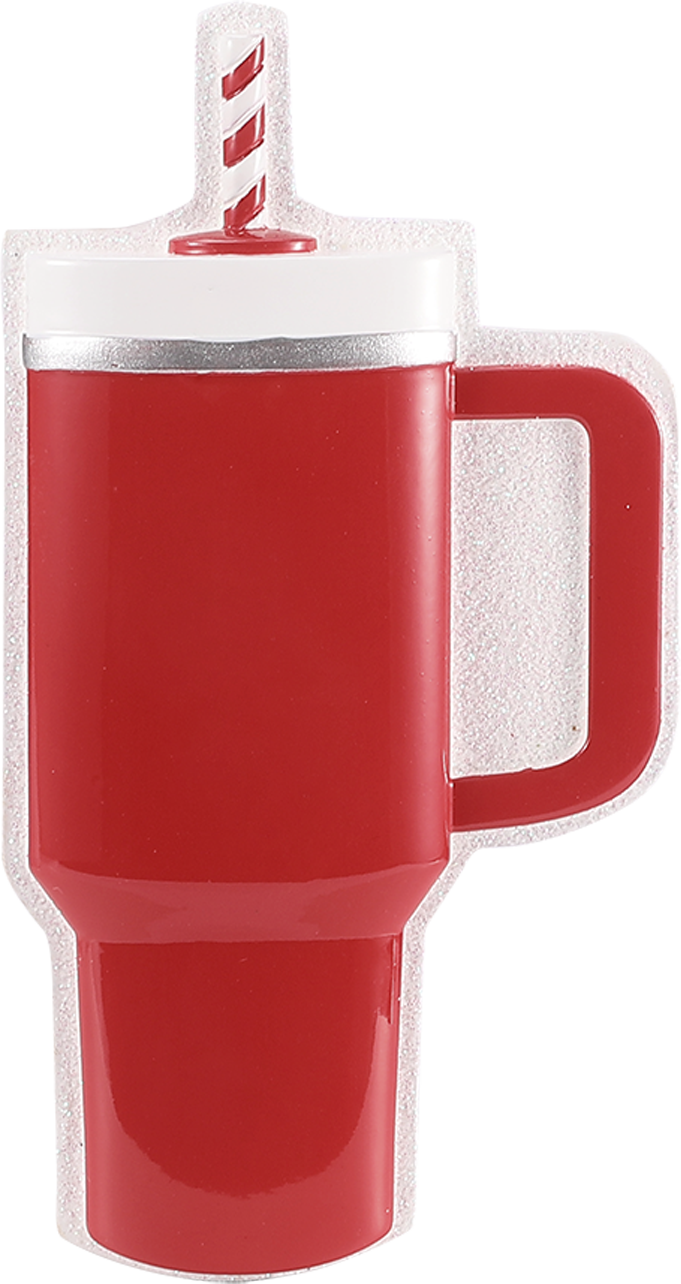 Travel Cup / Mug with Straw Personalized Ornament