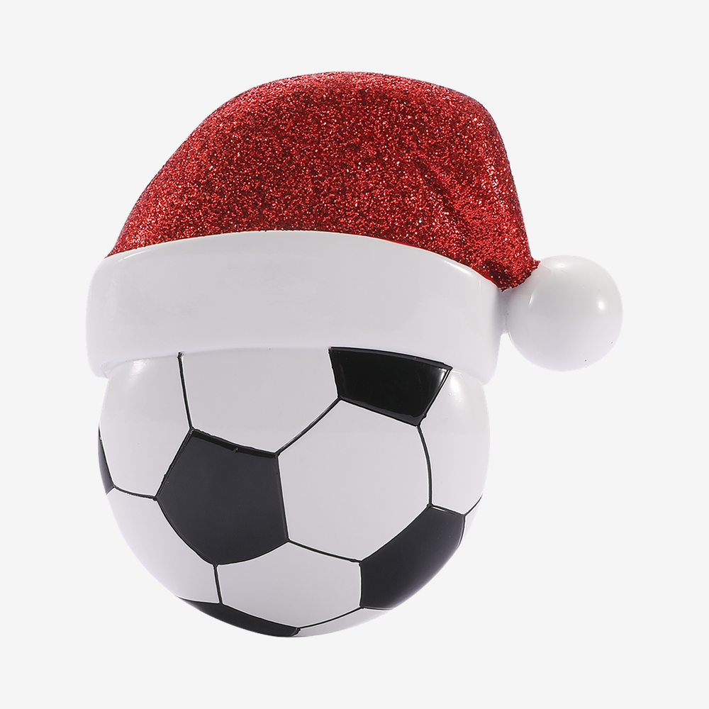 Soccer Ball with Santa Hat Personalized Ornament