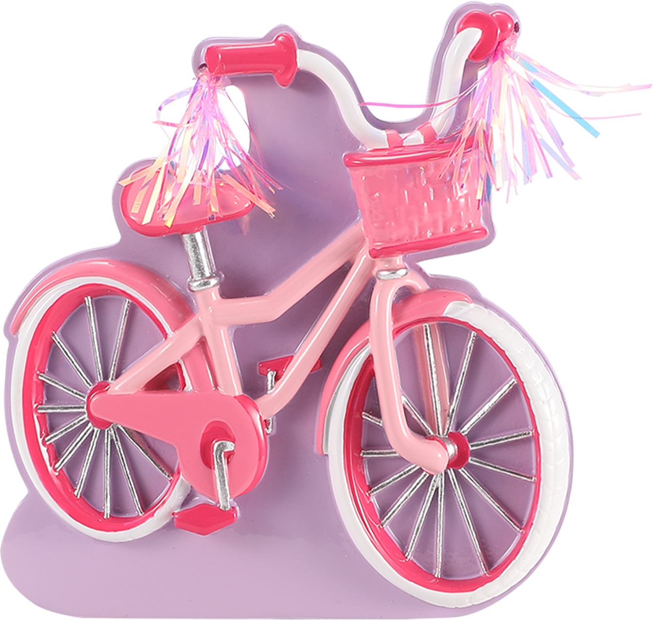 Kid's First Bike Personalized Ornament: Pink