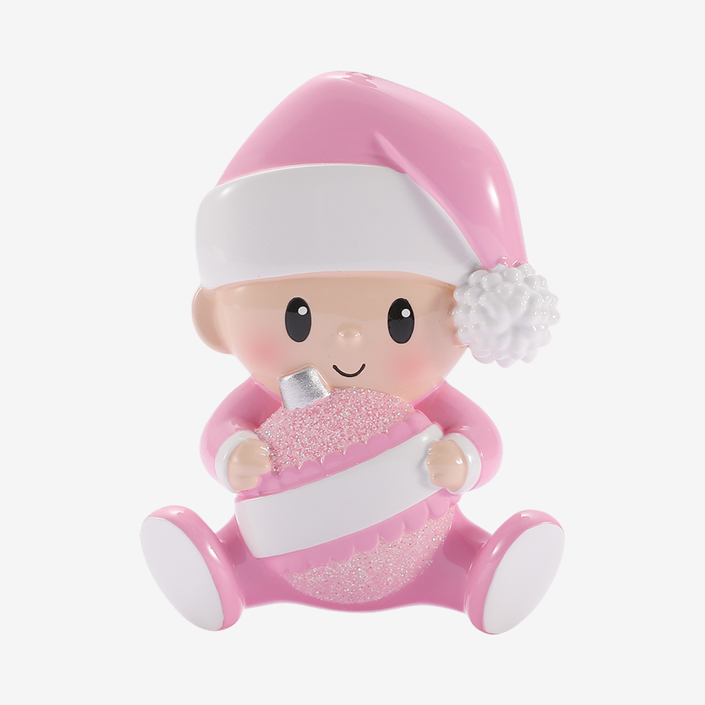 Baby Holding Ornament - Pink