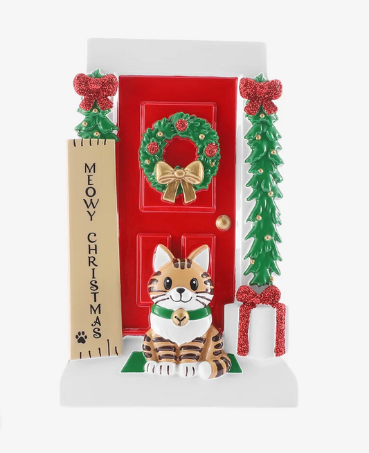 Meowy Christmas Door Ornament