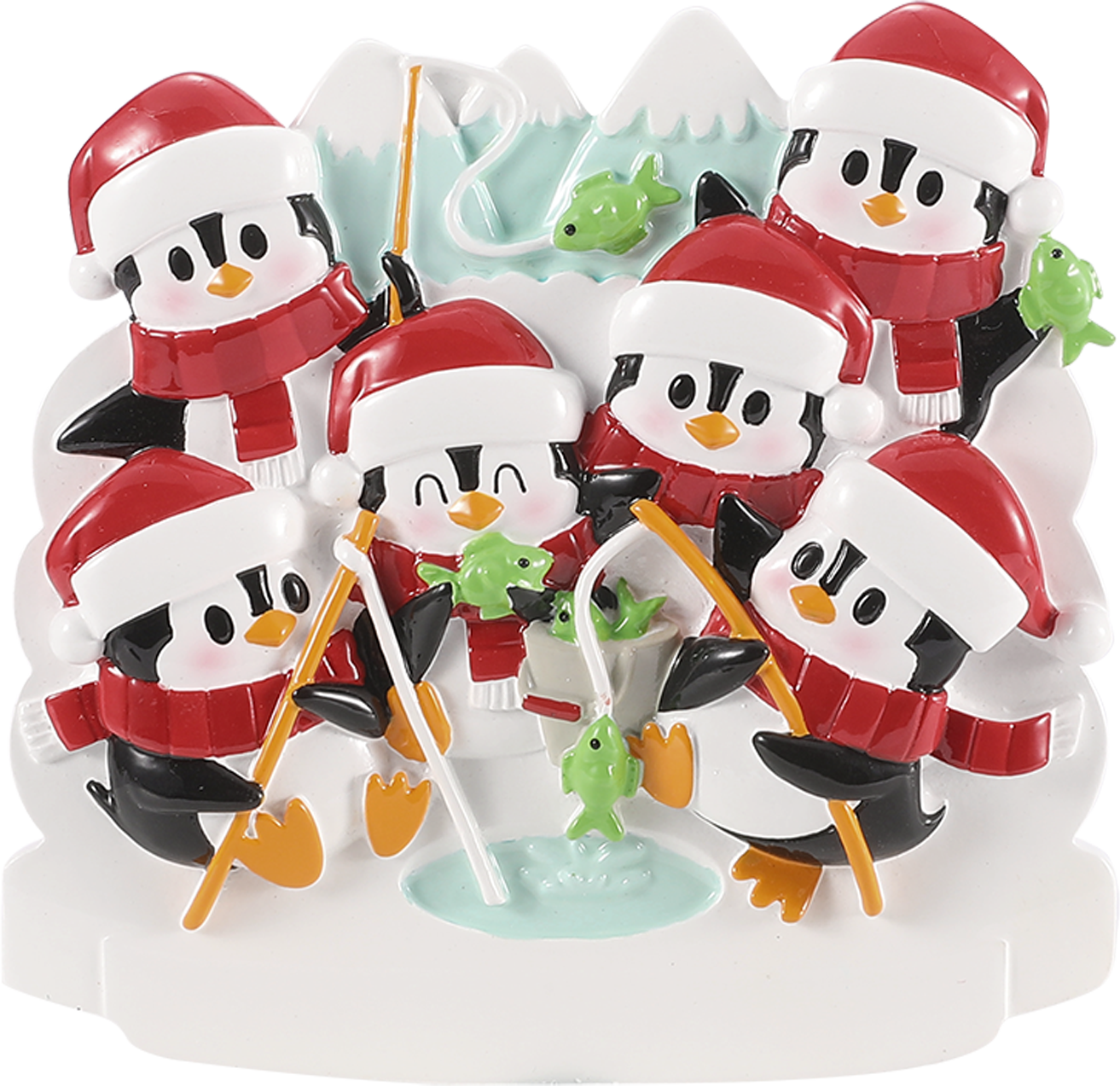 Penguin Ice Fishers: Family of Six