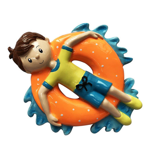 Inner Tube Boy Ornament