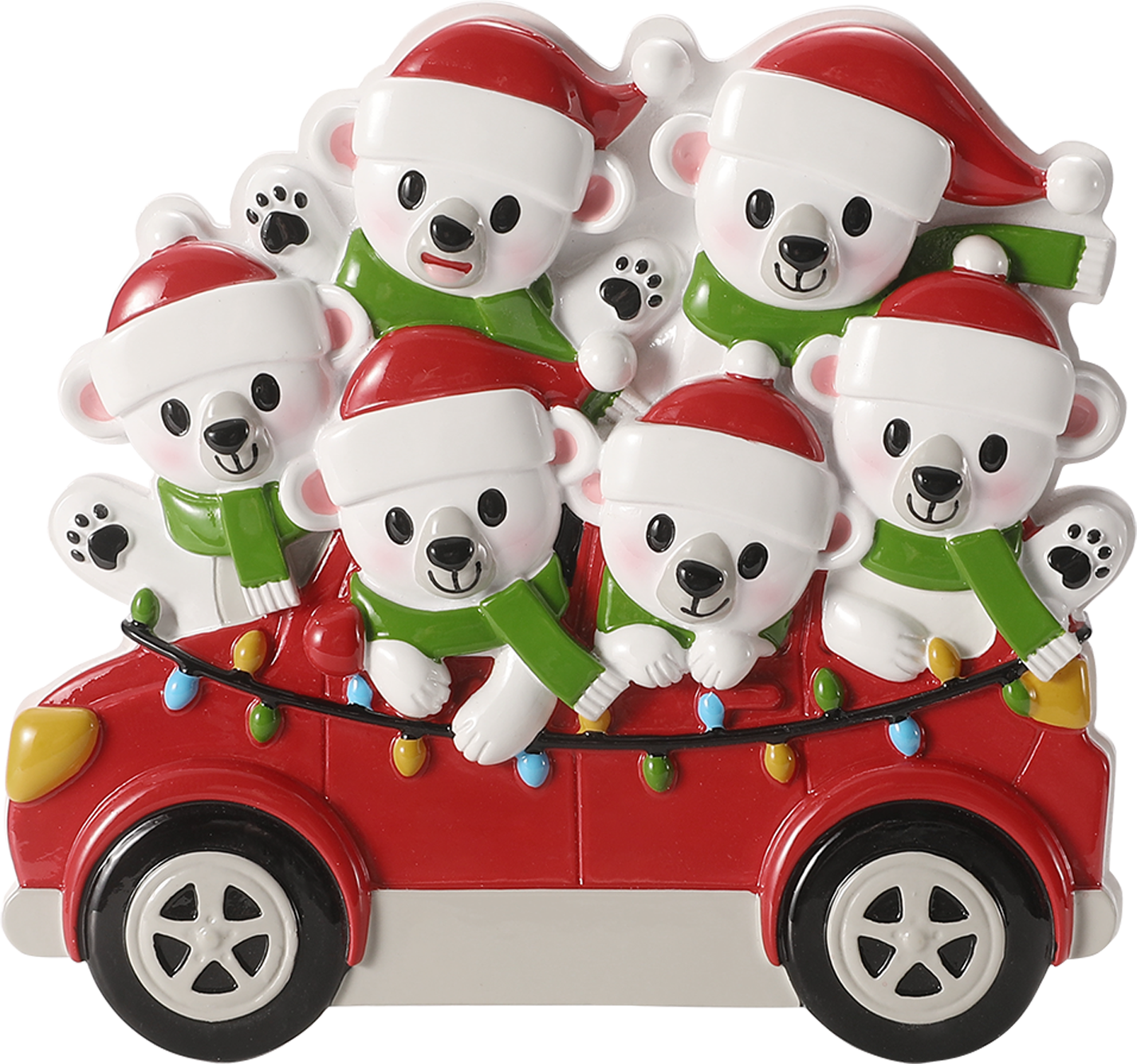 Polar Bears in Car: Family of Six