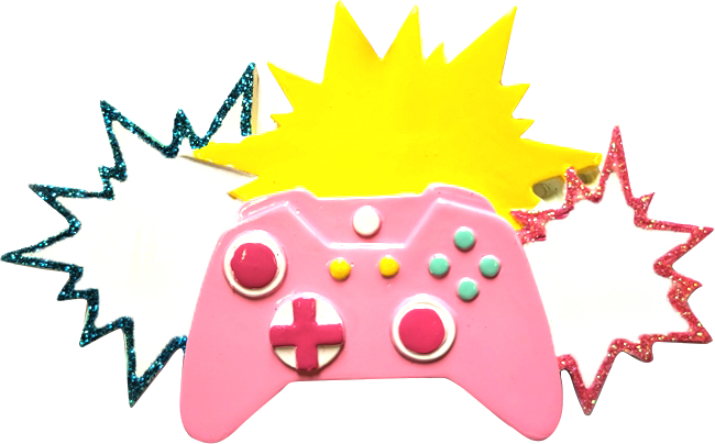 Pink Video Gamer Ornament