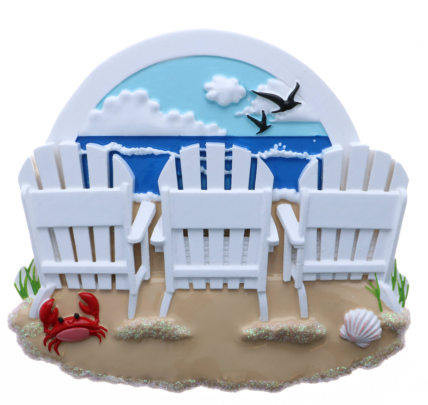 Beach Chair Ornament - Family of Three