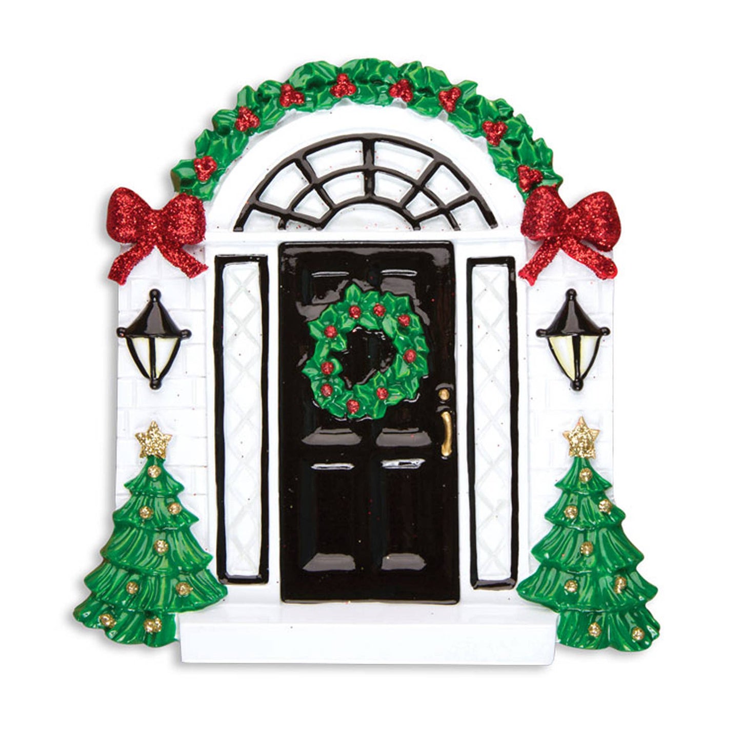 Elegant Black Door Personalized Ornament