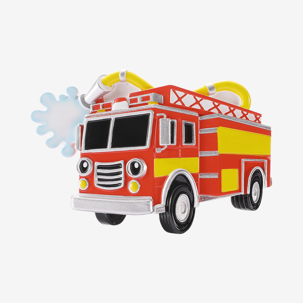 Firetruck with Headlight Eyes Ornament