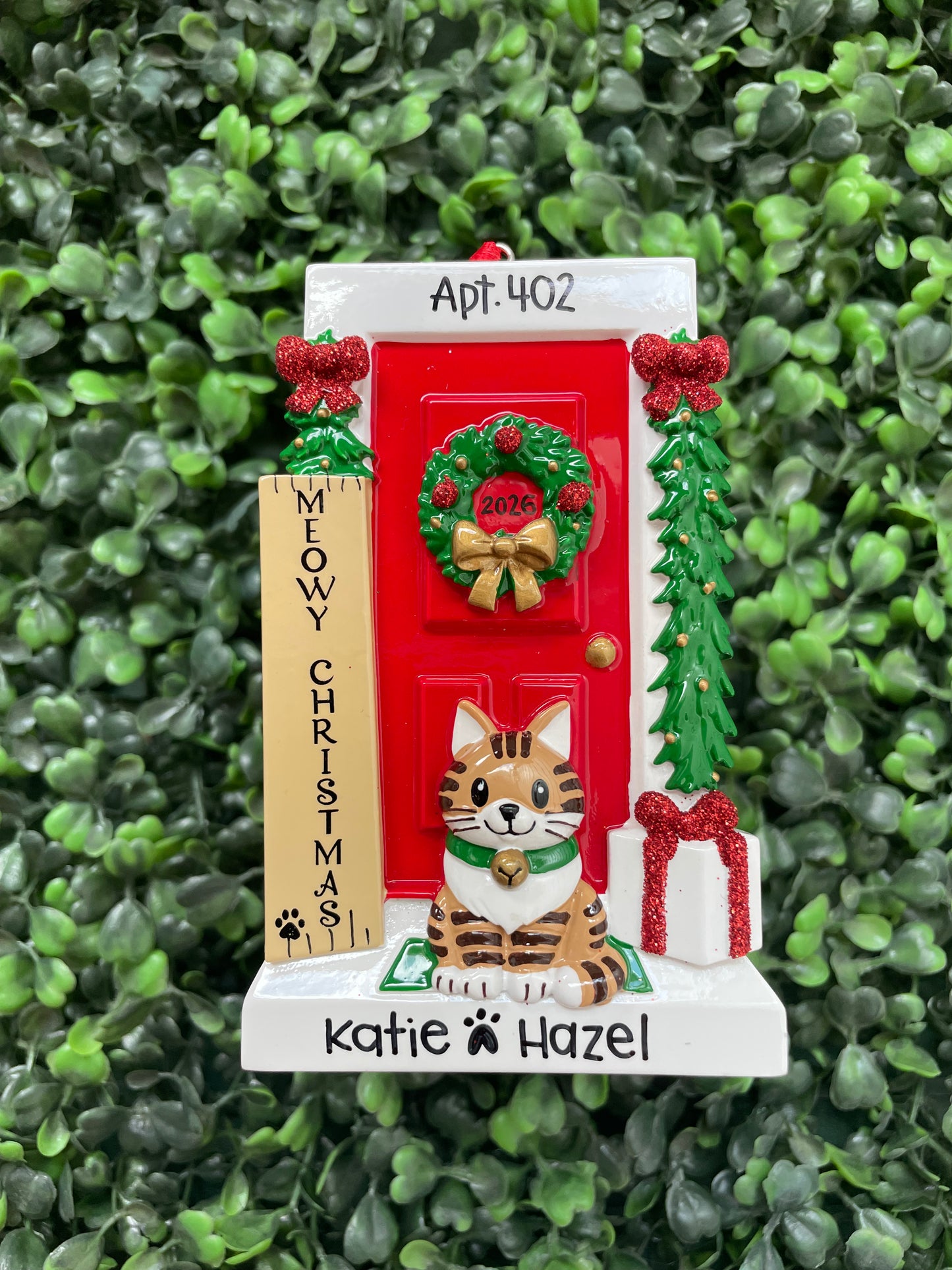 Meowy Christmas Door Ornament