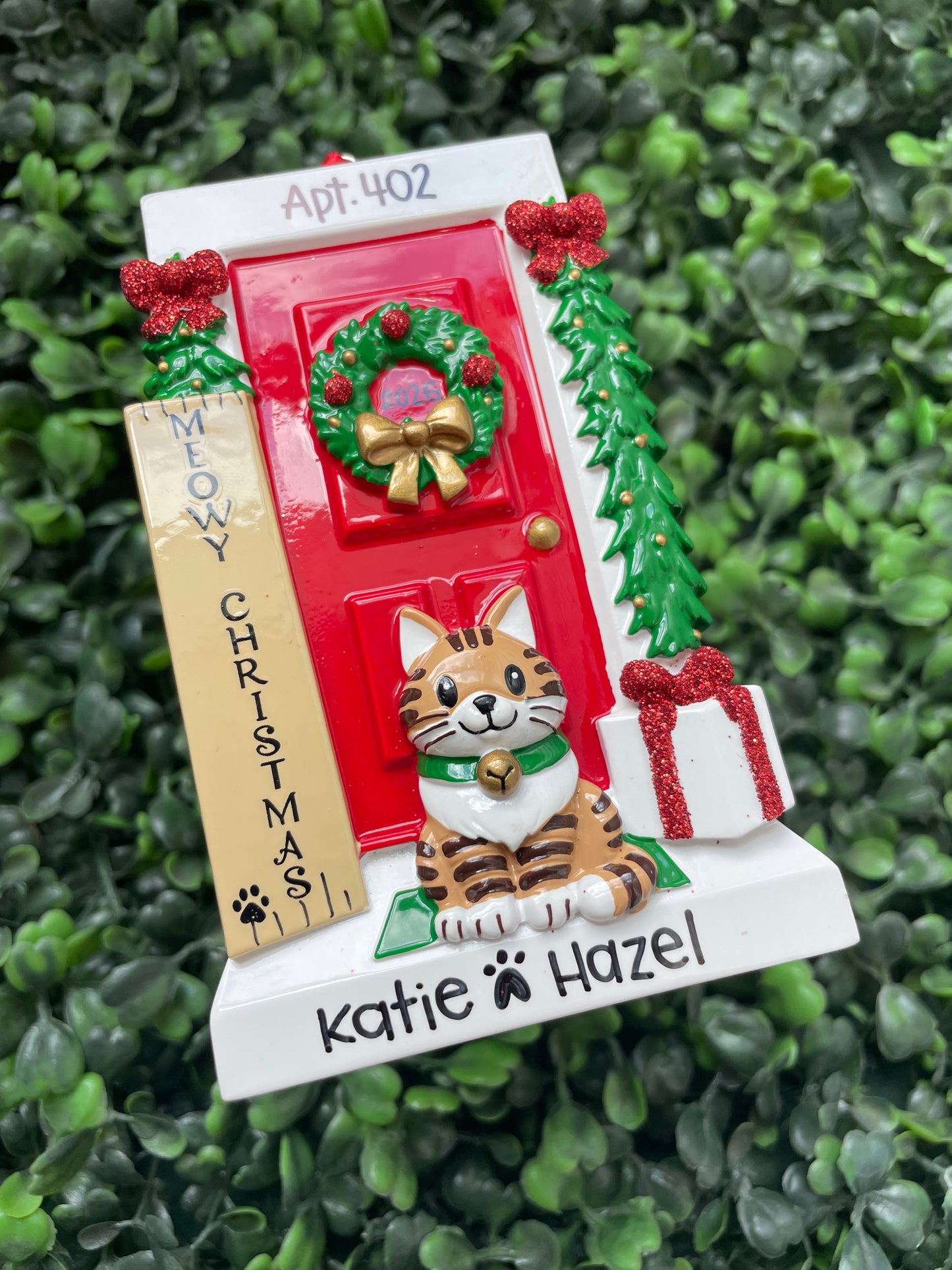 Meowy Christmas Door Ornament