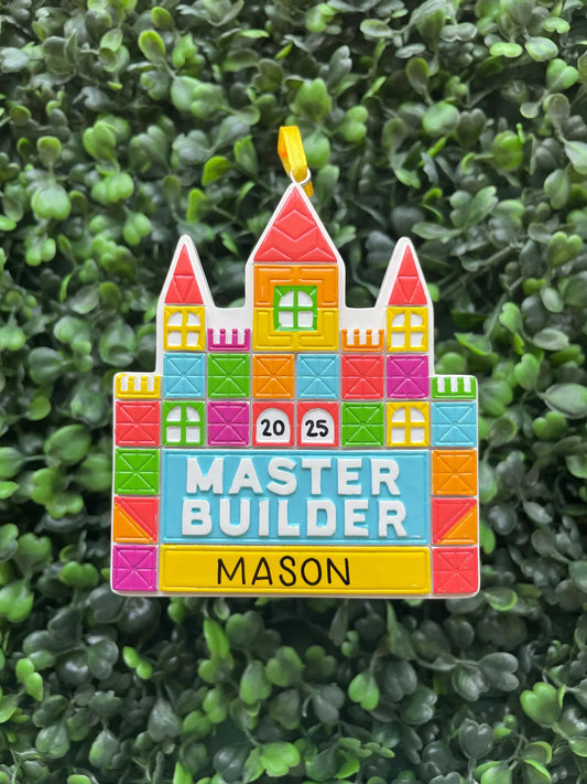 Master Builder Tile Castle Personalized Ornament