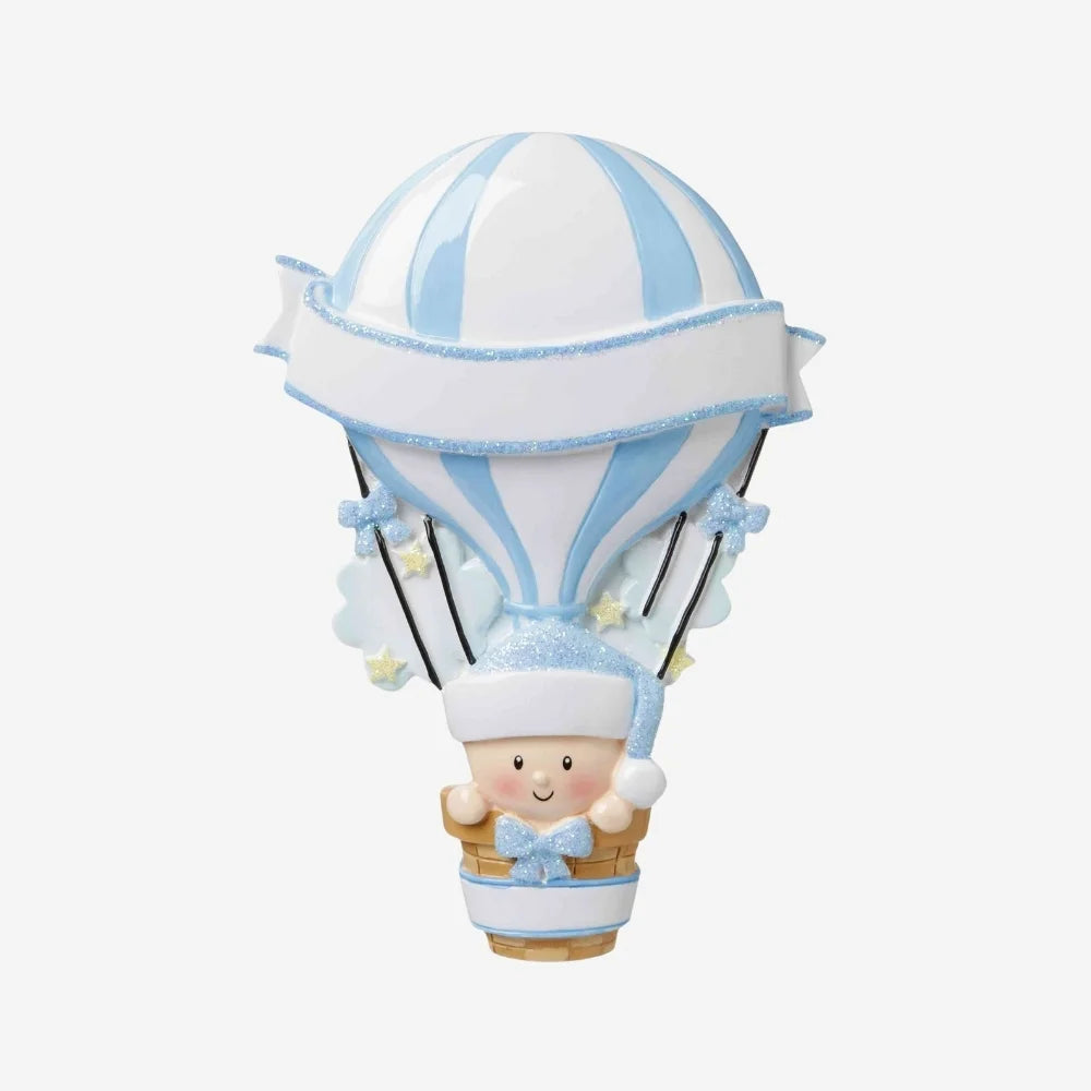 Hot Air Balloon Blue Baby Ornament