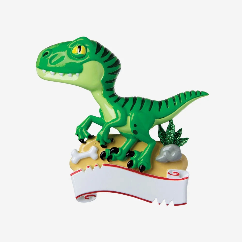 Green Velociraptor Ornament