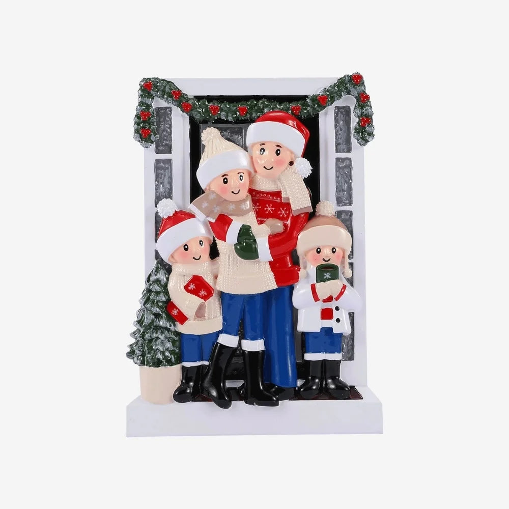 Farmhouse Ornament - Family of Four