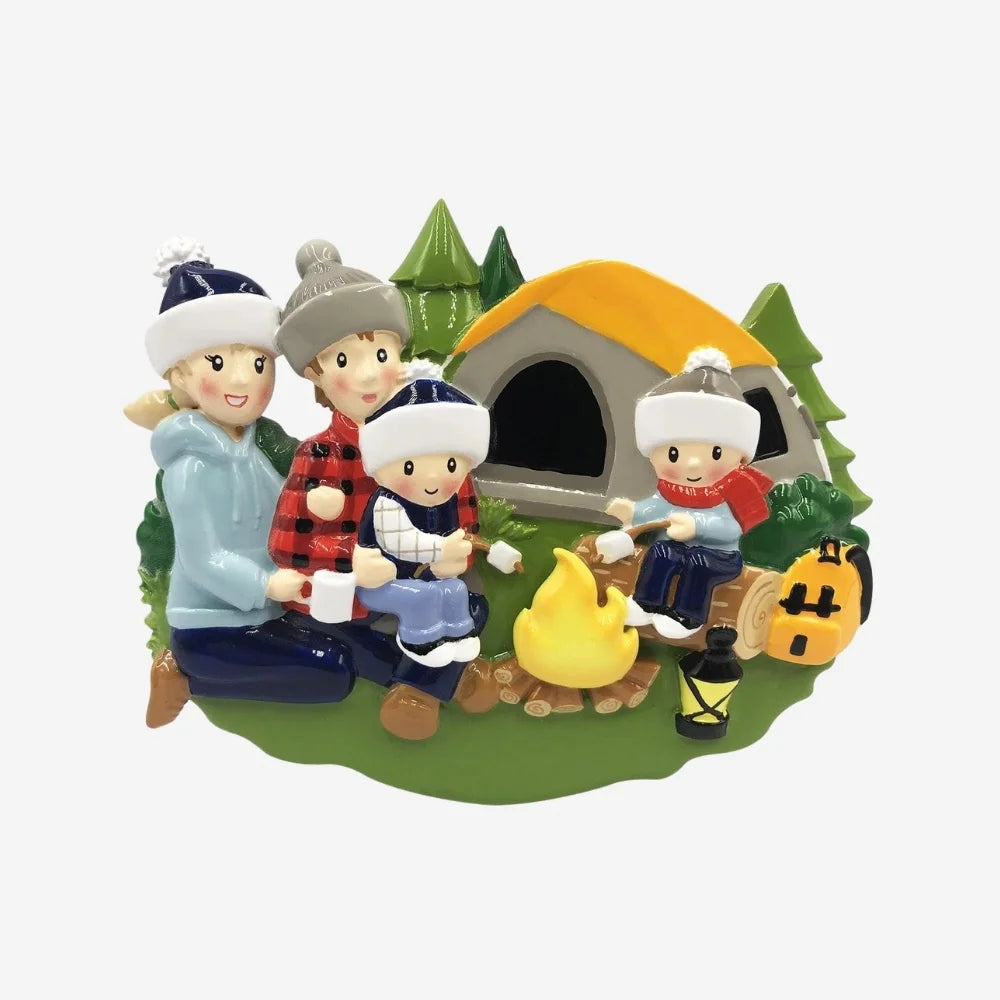 Campfire Ornament - Family of Four