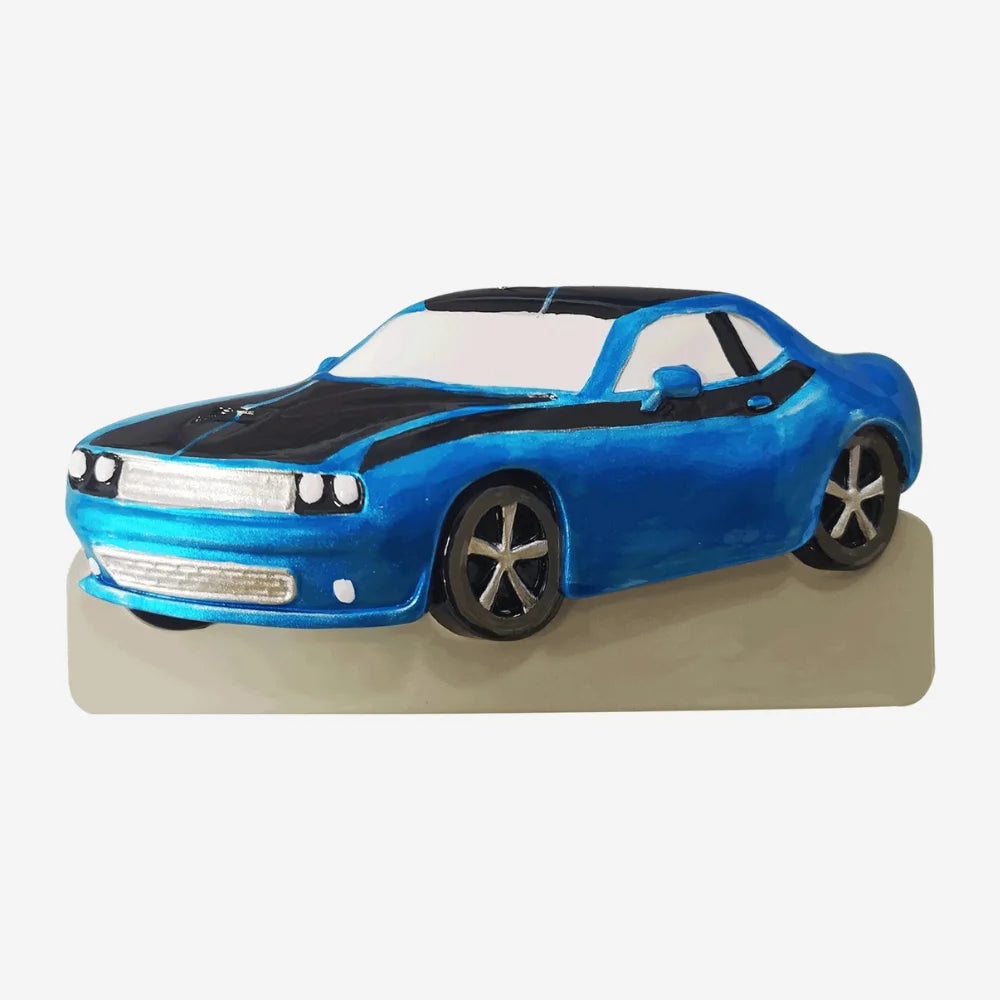 Blue Muscle Car Ornament