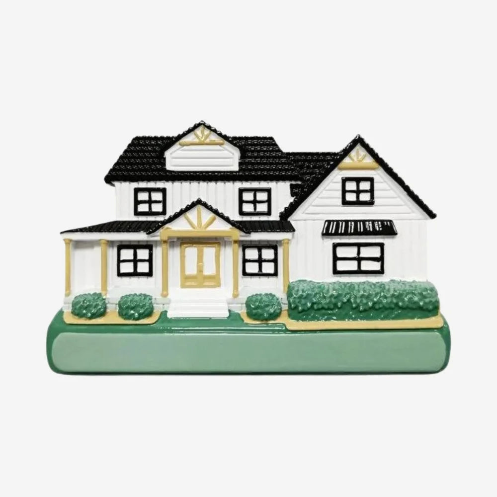 White Farmhouse Ornament