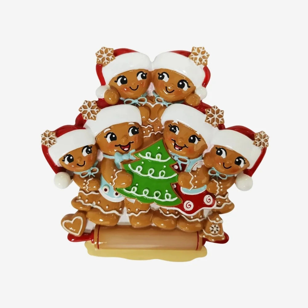 Gingerbread Bakers Ornament - Family of Six