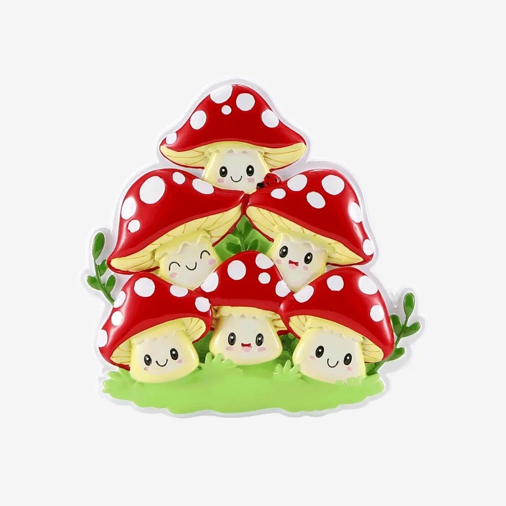 Mushroom Ornament - Family of Six