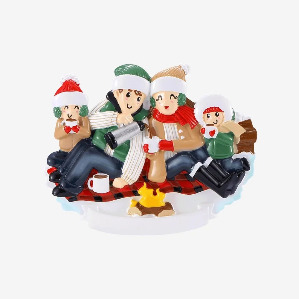 Christmas Picnic Ornament - Family of Four