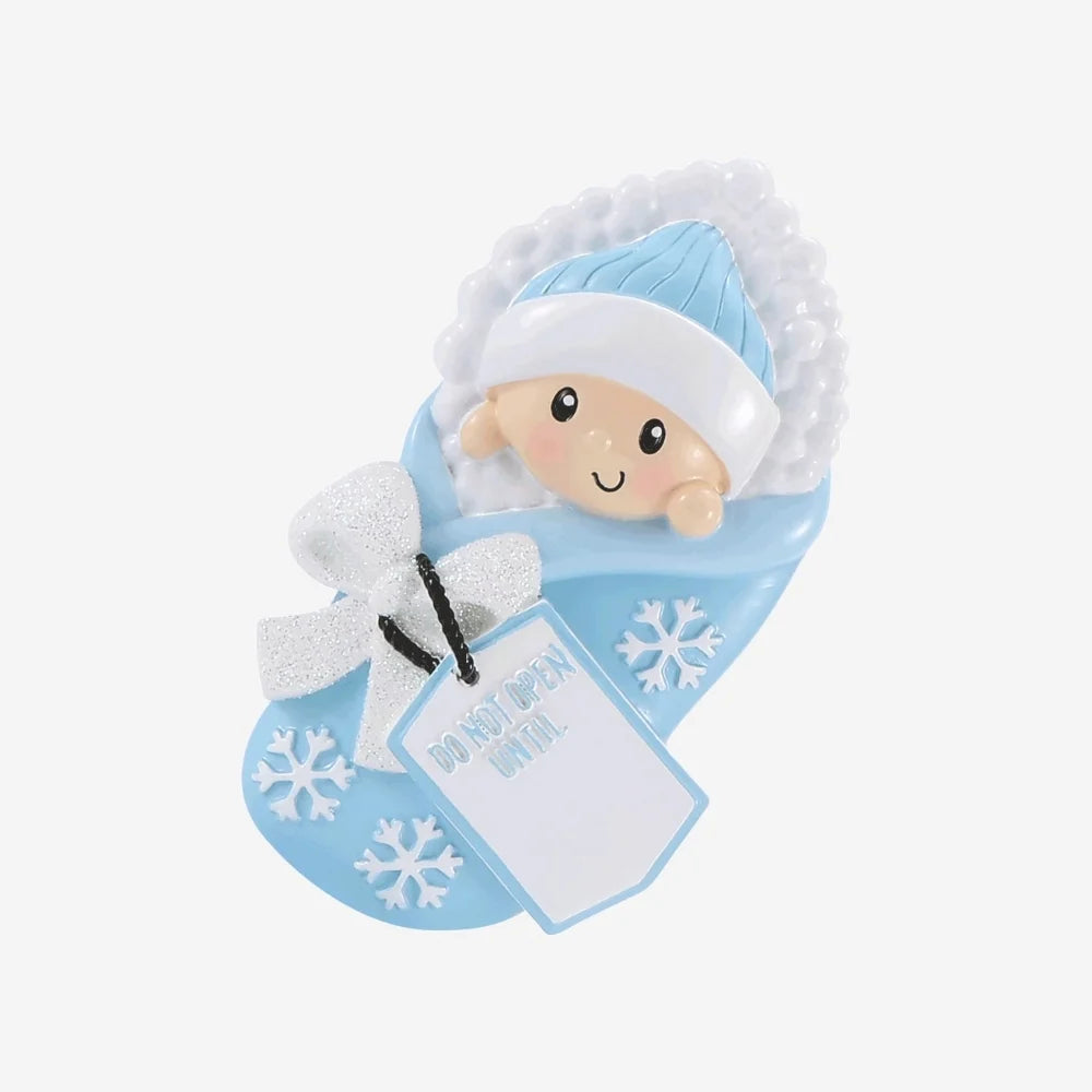 Do Not Open Until... Blue Baby's First Christmas Ornament