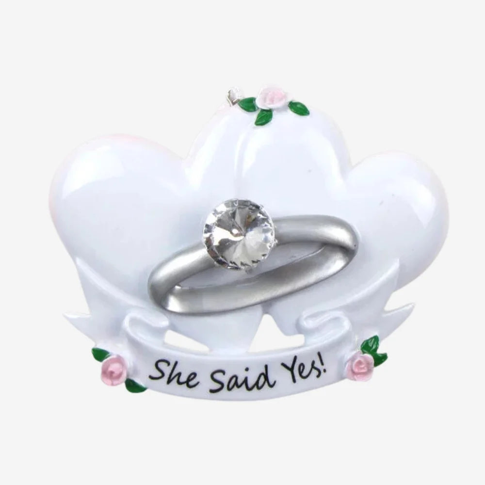 She Said Yes Engagement Ornament