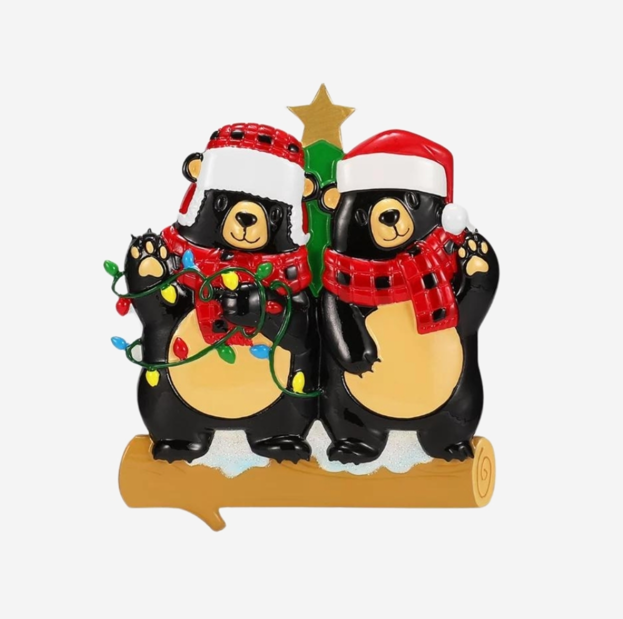 Bears with Scarf & Santa Hat - Family of Two