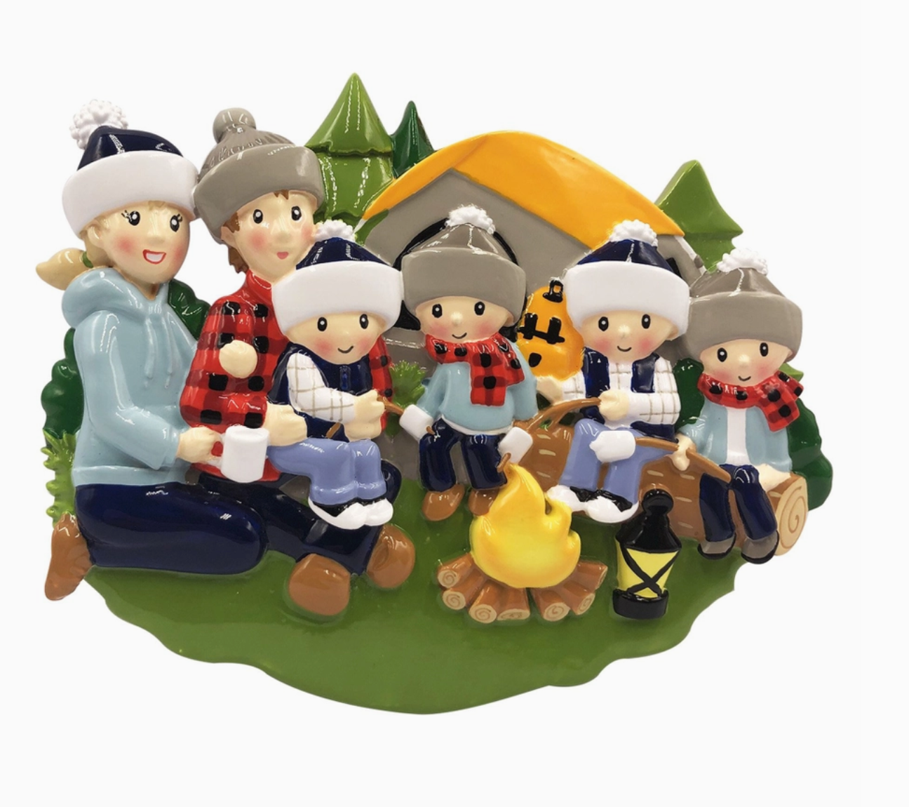 Campfire Ornament - Family of Six