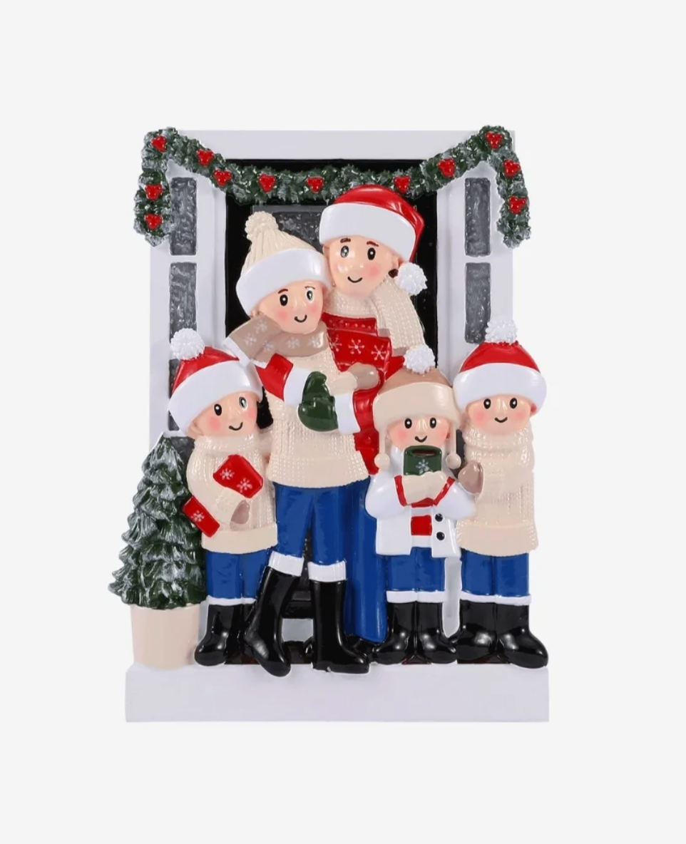 Farmhouse Ornament - Family of Five