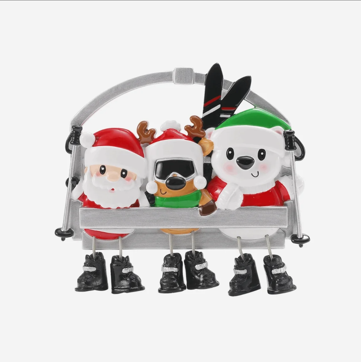Ski Lift Ornament - Family of Three