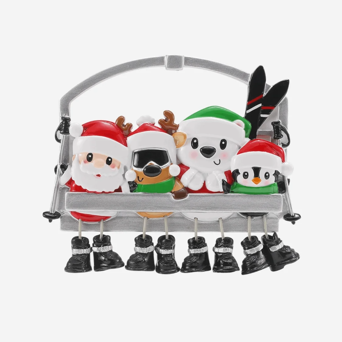 Ski Lift Ornament - Family of Four