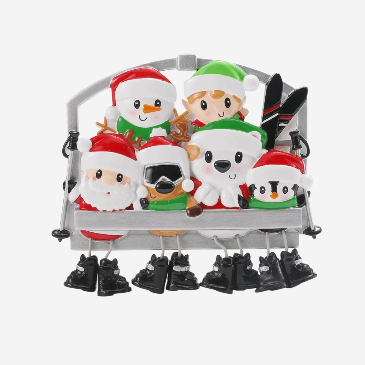 Ski Lift Ornament - Family of Six