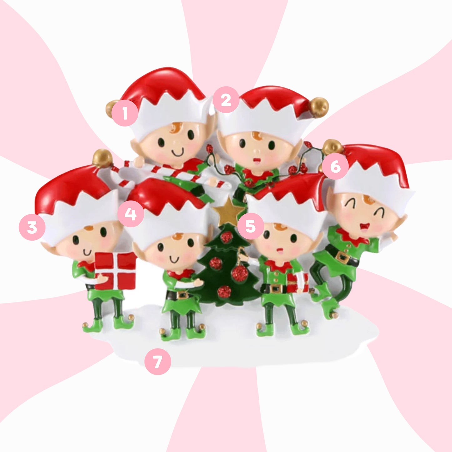 Elves Ornament - Family of Six