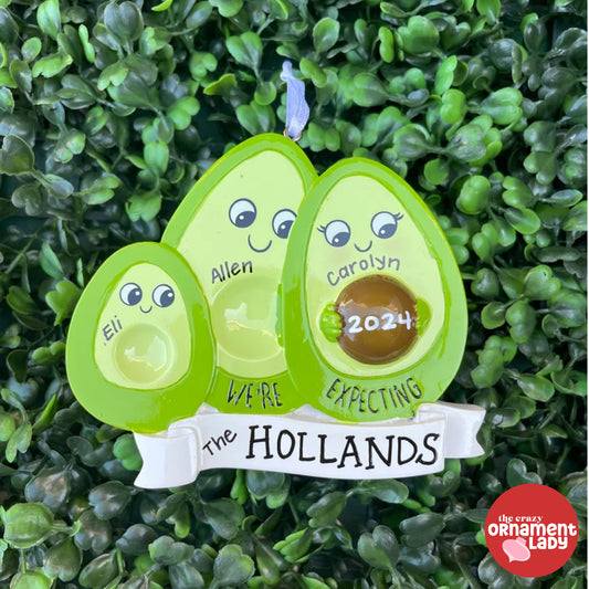 Avocado Expecting + One Child Family Ornament